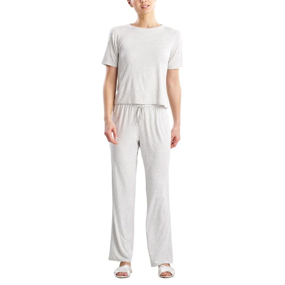 Natori Womens Feathers Essentials Crew Neck Pj, Grey